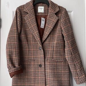Abercrombie & Fitch Tan and Black Checkered Blazer